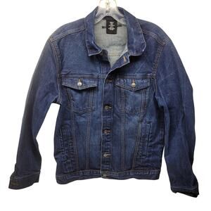 &Denim H&M Men's Classic Dark Blue Denim Jean Trucker Jacket Size M